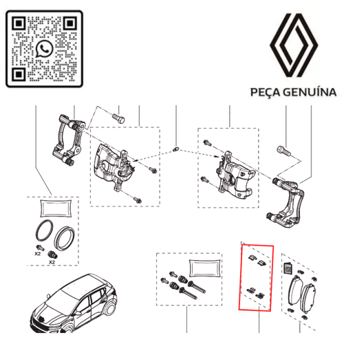 410904336R CALCOS PASTILHA DIANTEIRA  KARDIAN -1 RODA- RN 04336R -4-